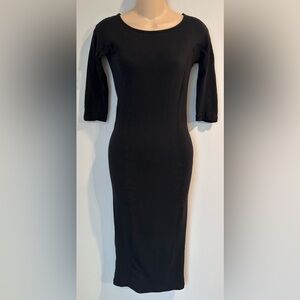JAMES PERSE Black Pencil Midi Dress Minimalist size 1 Small